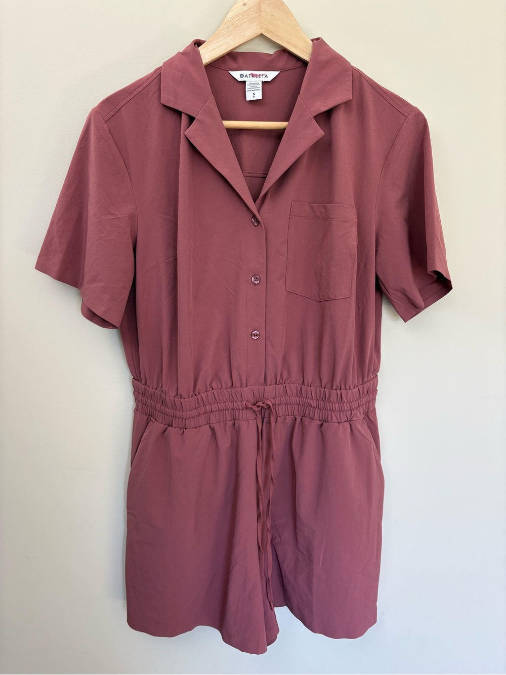 Athleta Avenue Romper Rosewood Size Small Athletic Lightweight